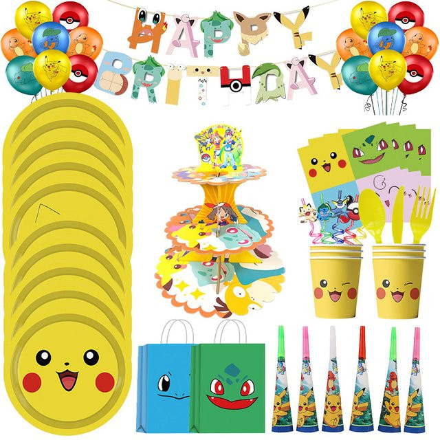 TAKARA TOMY Pokemon Pikachu Geburtstagsdekoration Set - Bild 1