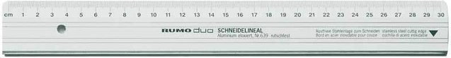 RUMOLD Schneidelineal aus Aluminium in Silber, Länge: 30 cm - Bild 1