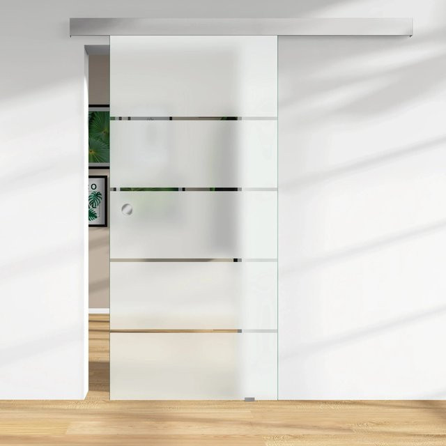 Skyscope Glasschiebetür ESG Floatglas Dekor Siebdruck Weiß B: 206,0 cm, H: 94,0 cm, Tiefe: 0,8 cm - Bild 1