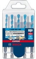 Bosch Expert HEX-9 MultiConstruction Mehrzweckbohrer-Set, 5-teilig für Beton, Kunststoff, Stahl, Weichholz und Fliesen - Bild 2