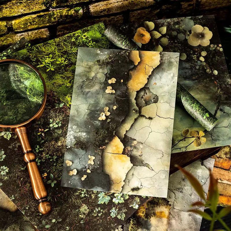 Leaffei Scrapbook Papier Set Nature Touch Serie in Grün mit 6 Designs aus Spezialpapier und mattem Finish - Bild 2
