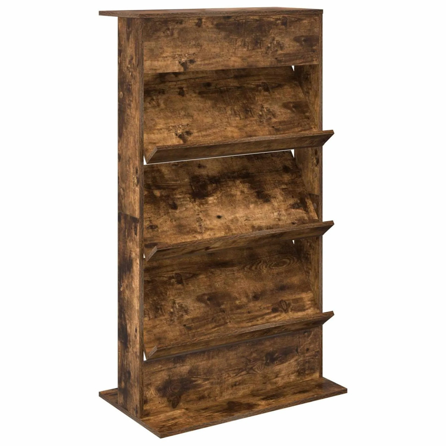 vidaXL Magazinregal aus Holzwerkstoff in Geräucherte Eiche, B/T/H: 70 x 41 x 126 cm - Bild 2
