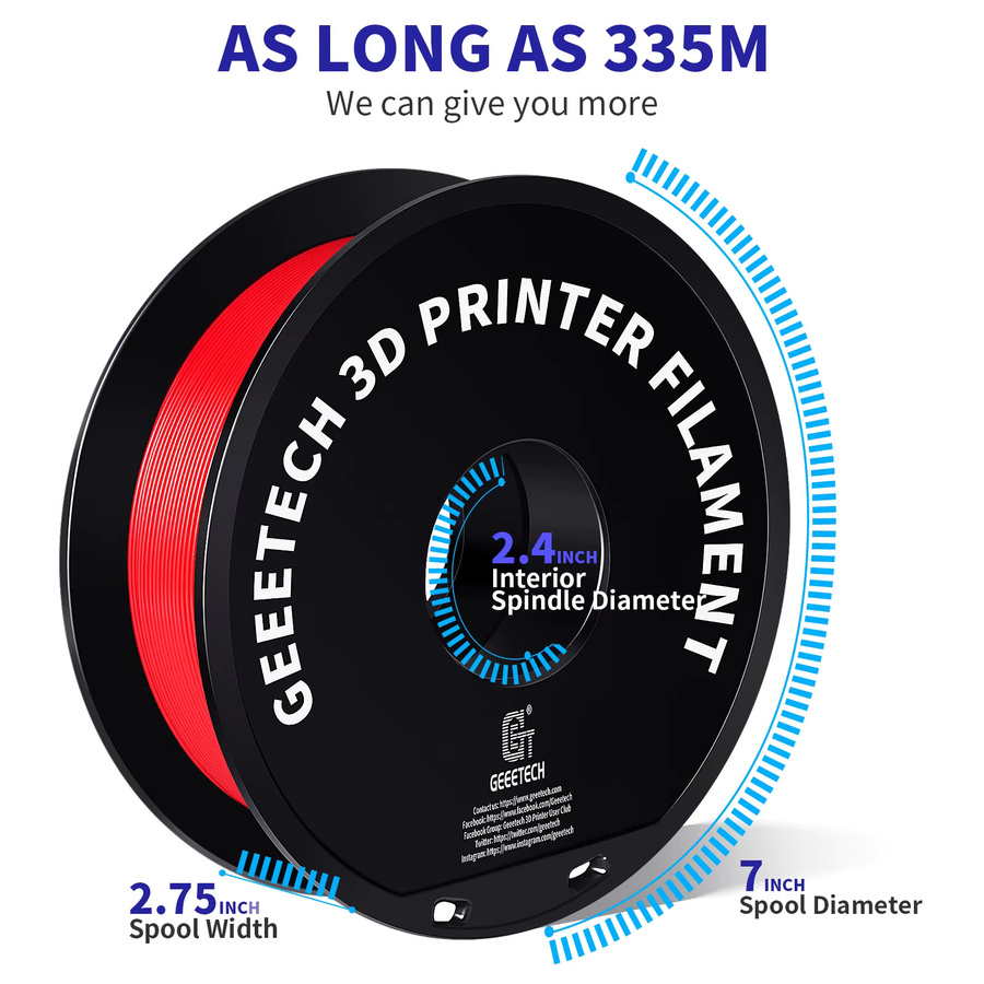Geeetech PETG-Filament für FDM 3D-Drucker, 1,75 mm, Weiß, 1 kg Spule - Bild 2