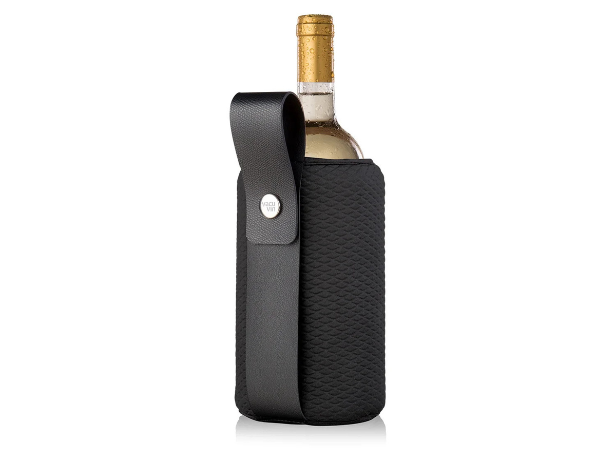 VACU VIN Wein- und Champagnerkühler Artico mit Neoprenhülle und Lederband in Schwarz - Bild 4