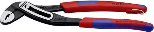 Knipex Alligator 88 02 250 T Wasserpumpenzange schwarz atramentiert mit schlanken Mehrkomponenten-Hüllen und integrierter Befestigungsöse für Absturzsicherungen - Bild 1