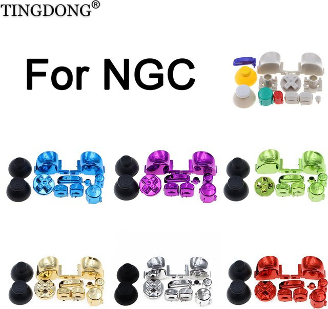 TingDong Ersatz-Tastenfeld Set für NGC mit 3D-Daumenstick-Kappen und D-Pads in Multicolour - Bild 1