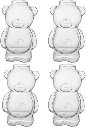 Pavo Bärenförmiges Weinglas Set aus Glas, transparent, 4 Stück, 320 ml pro Glas - Bild 1