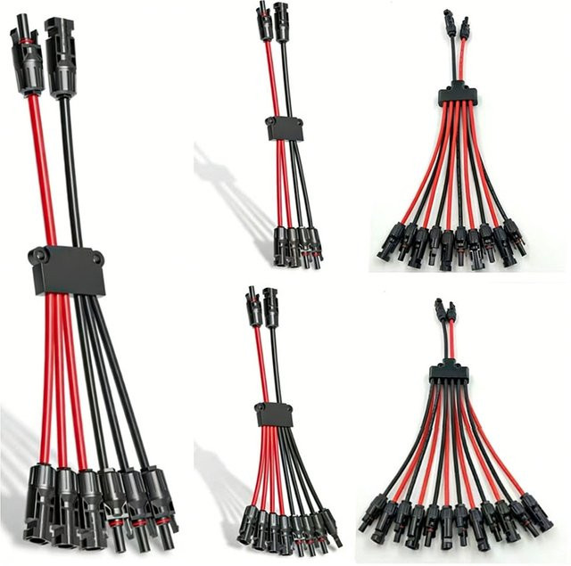 BoFaCarry Y-Abzweig Solarstecker 10AWG Kabelverteiler für Solarpanels, Photovoltaiksysteme, Wohnmobile und Boote, Schwarz - Bild 1