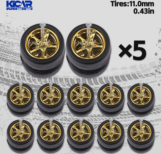 KICARMOD Abnehmbare Gummi-Slick-Reifen, 5 Sets, 1:64, Zubehör - Bild 1