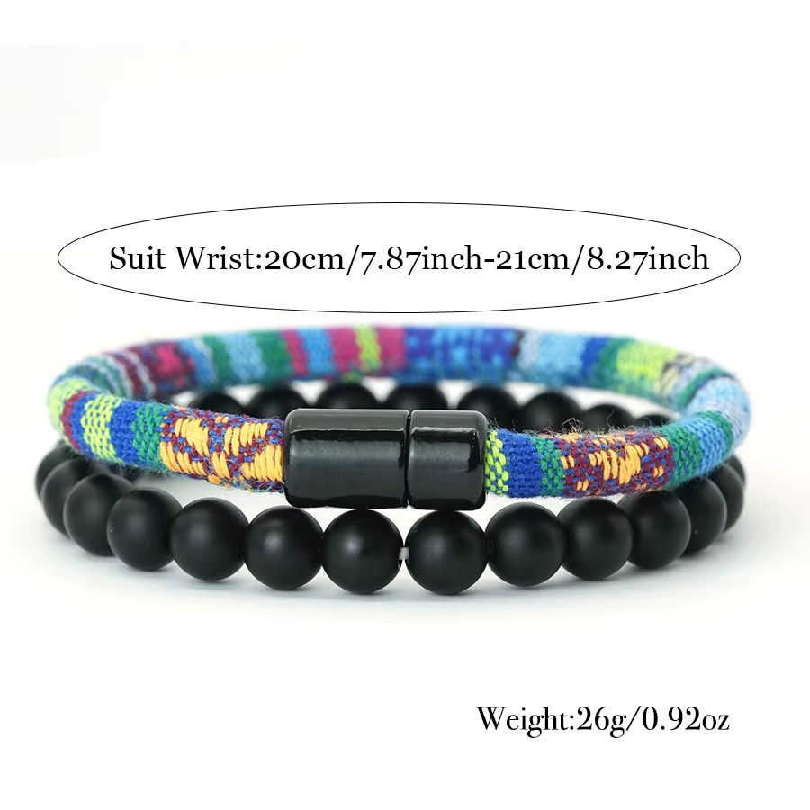 diffone Armband-Set, Stoff, Schwarz, Herren, Böhmisch - Bild 3