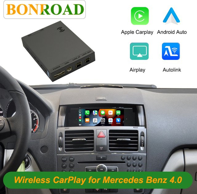 Bonroad CarPlay und Android Auto Interface Adapter für Mercedes Benz NTG 4.0 in Schwarz - Bild 1
