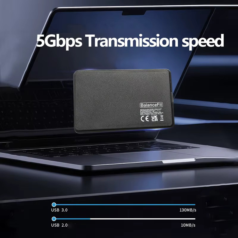 Congdi USB C auf SATA III HDD-Adapter, transparentes externes 2,5 Zoll Festplattengehäuse mit USB 3.0/3.1 Unterstützung, 5 Gbit/s - Bild 4
