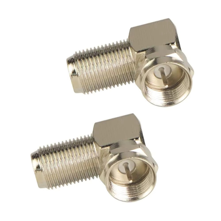 FRHY 8-teiliges RG6-Koaxialkabel-Steckverbinder-Set mit F-Typ-Adaptern und rechtwinkligen Steckverbindern in Silber - Bild 1