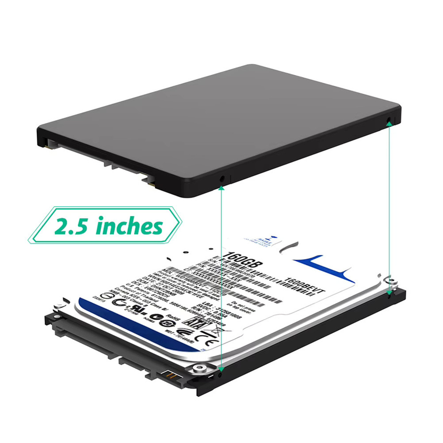 ALLOET M.2 NGFF B-Key zu 2,5-Zoll-SATA-III-SSD-Adapter Gehäuse in Schwarz - Bild 3