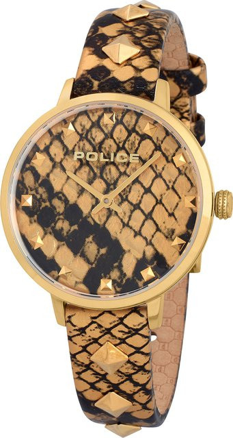 Police Damenuhr, Quarz, Edelstahl, Leder, Gold, 36 mm, 3 ATM - Bild 1