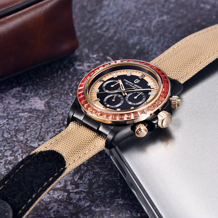 PAGANI DESIGN Chronograph, Automatik, Edelstahl, Regenbogen Lünette, 40 mm, Herren - Bild 4
