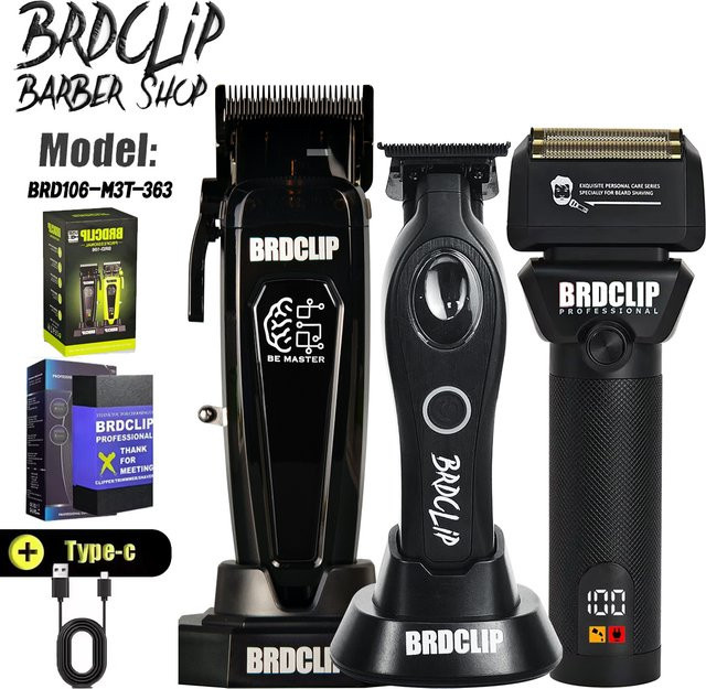 BRDCLIP BRD-106 BL1T 363 Hochmotor-Haarschneider in Schwarz mit DLC-Klinge und Ladestation - Bild 1