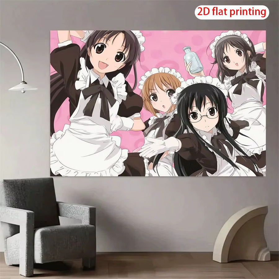 VIKAMA Japanischer Anime-Mädchen Wandteppich in Multicolour, Textiler Hintergrundstoff zur Zimmerdekoration, Breite: 60 cm, Höhe: 40 cm - Bild 2