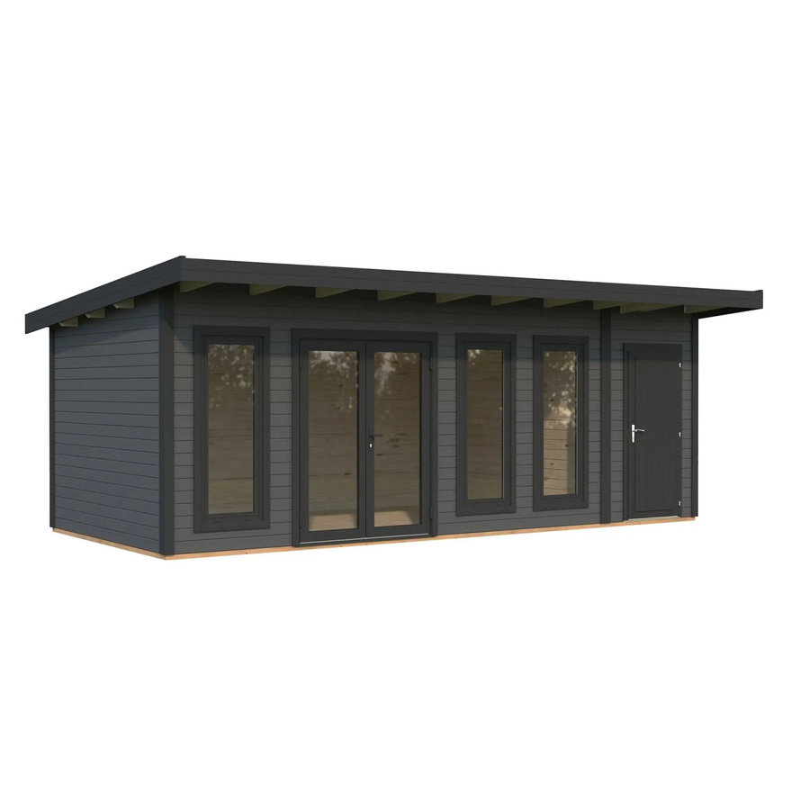 Palmako Holz-Gartenhaus Aurelia Pultdach in Grau und Anthrazit mit Boden B: 670 cm, T: 300 cm - Bild 2