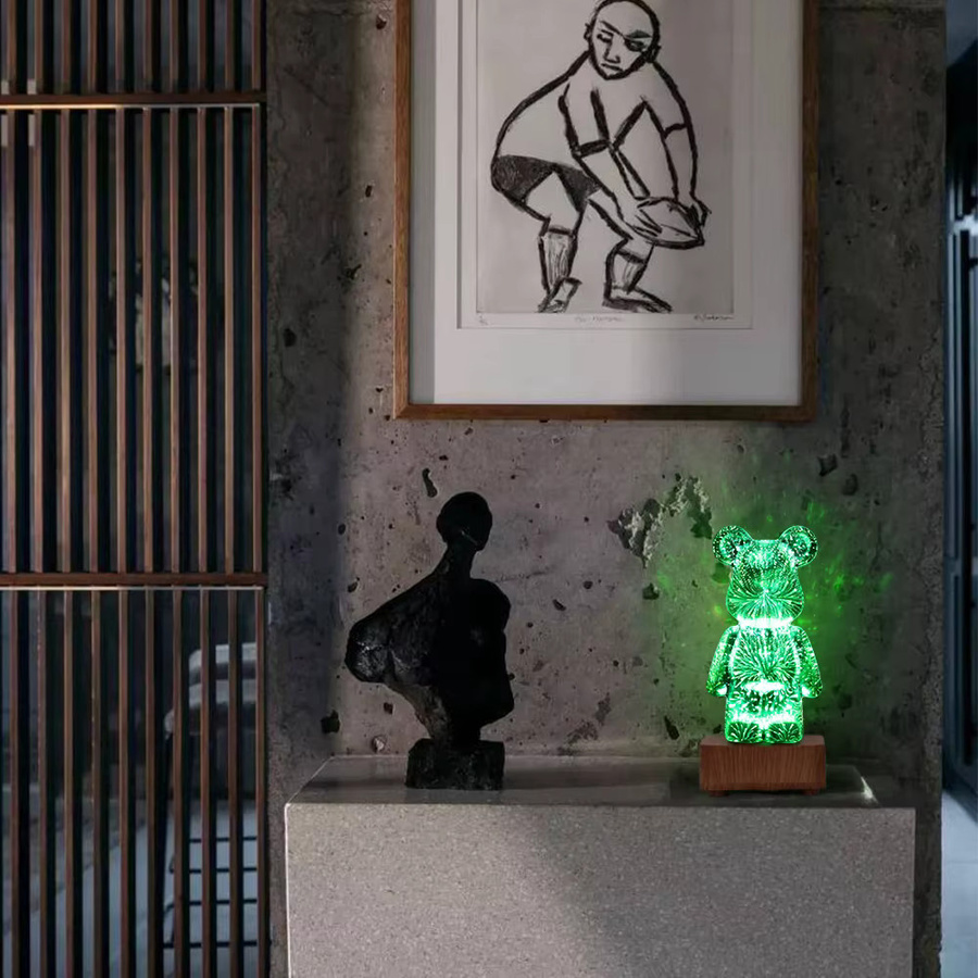 PARKSON LED-Feuerwerkslampen 3D-Bären-Nachtlicht mit USB-Anschluss, dimmbarer Projektor in Multicolour für Schlafzimmer und Tischdekoration - Bild 2