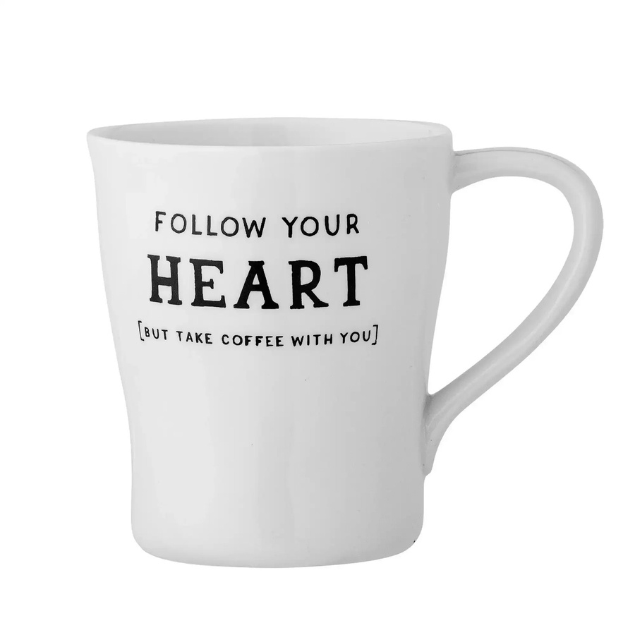 Bloomingville Becher Wendy Heart weiß 330ml - Bild 1