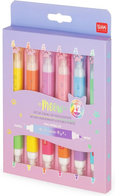Legami Meow Highlighter Multicolor mit Keilspitze - Bild 1