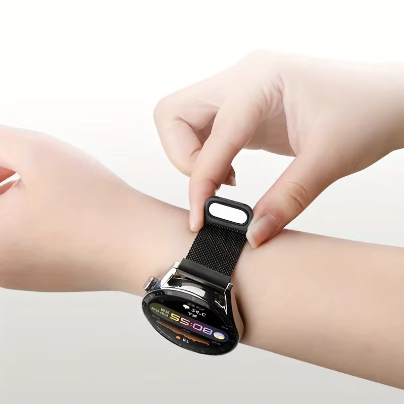 NEY Uhrenarmband Milanaise, Edelstahl, Schwarz, Unisex - Bild 3
