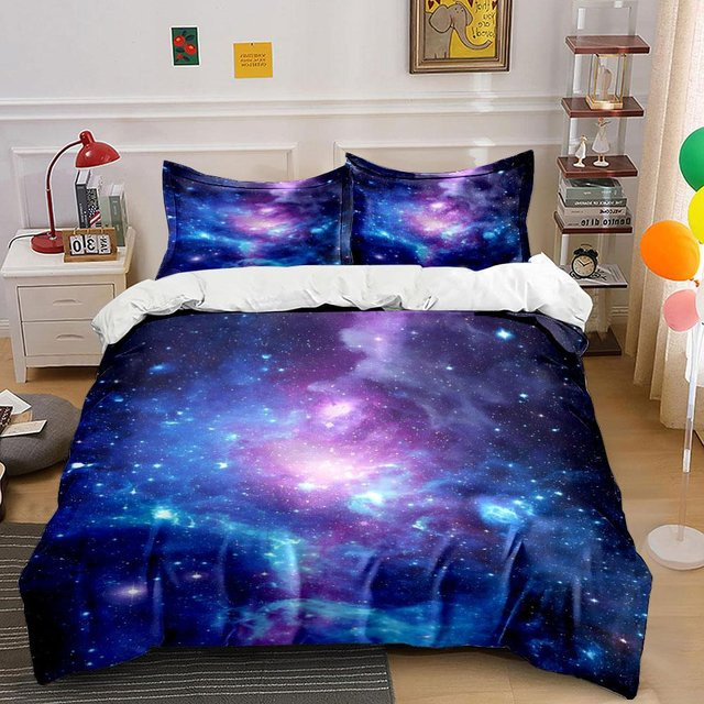 Bettwäsche-Set Galaxie und Sternenhimmel von Atlantic Textile Factory, Mehrfarbig, B/H: 135 x 200 cm - Bild 1