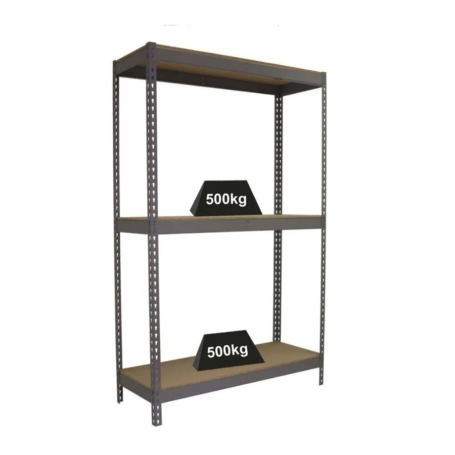 PROREGAL Schwerlastregal Wood Beast Grey H x B x T: 200 x 210 x 90 cm, 3 Ebenen, Fachlast 500 kg - Bild 2
