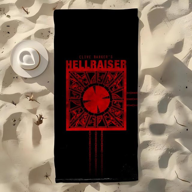 Hellraiser Film Mikrofaser Strandtuch von JMG Household Supplies, schwarz, B/H: 60 x 35 cm - Bild 1