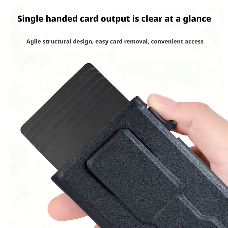 Magnetische MagSafe Kartenbörse mit Pop-up-Druckknopf und Telefonhalterung für Bank- und Kreditkarten - Bild 3