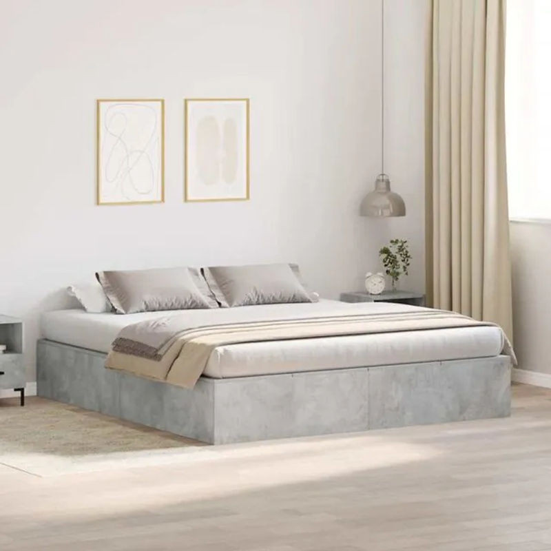 Modernes Funktionsbett vidaXL aus Holzwerkstoff in Grau, B/T/H: 200 x 200 x 31,5 cm - Bild 1