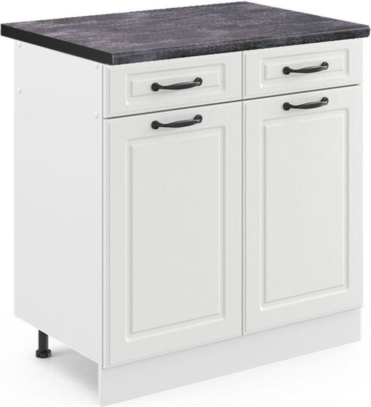 Vicco Küchenunterschrank R-Line Landhaus Weiß Anthrazit B: 80 cm, H: 81,6 cm, T: 60 cm - Bild 1