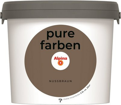 Alpina Wandfarbe Pure Farben Nussbraun matt 2,5 l - Bild 1