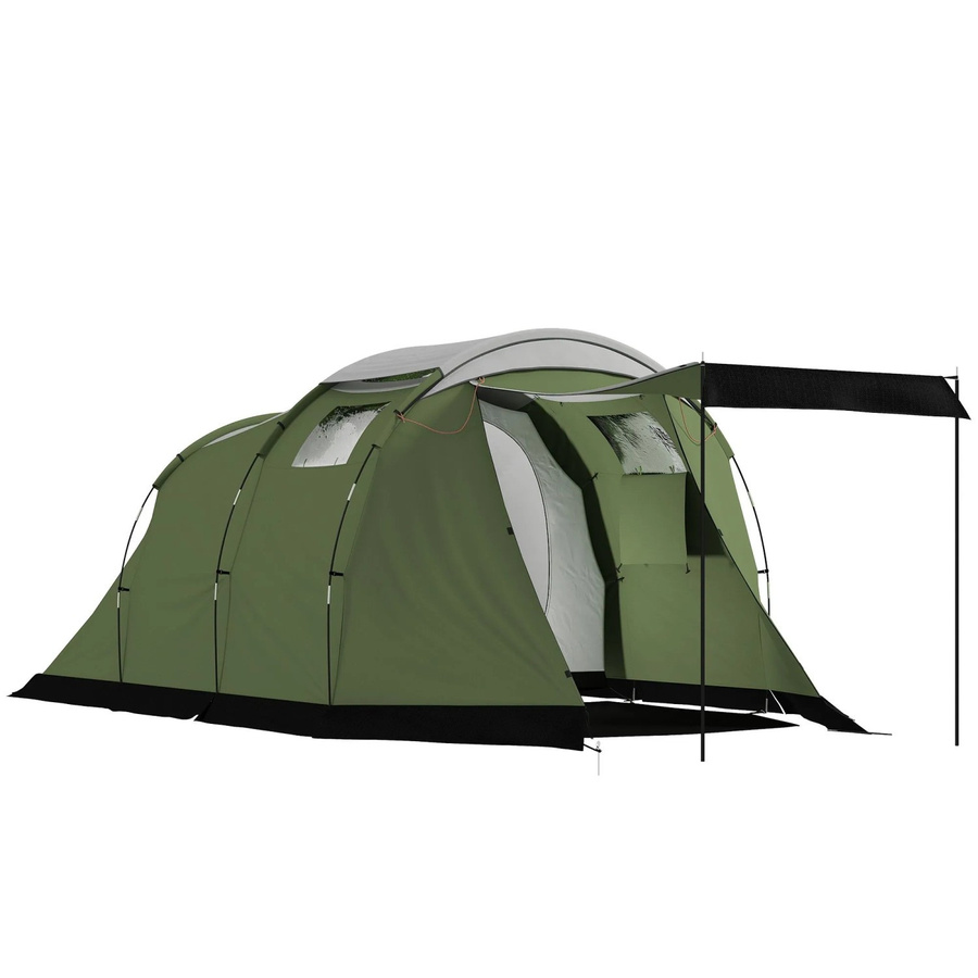 Furnicato Familienzelt Campingzelt für 4 Personen in Armeegrün Schwarz Grau, H x B x T: 190 x 460 x 260 cm - Bild 2