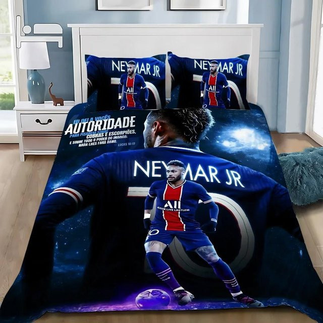 Somelli Bettwäsche-Set Neymar Fußballstar in Blau, bestehend aus Bettbezug und Kissenbezug, B/H: 228 x 228 cm - Bild 1
