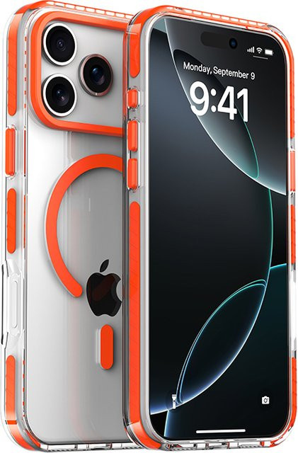 Transparente MagSafe Magnetische Drahtlose Lade Schutzhülle mit blauem PE-Streifen Design für iPhone 17 Air 16 Pro Max 15 14 13 12 - Bild 1