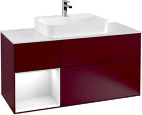 V&B Finion Waschtischunterschrank mit Wandbeleuchtung und LED-Licht, Weiß lackiert, Breite: 120 cm - Bild 1