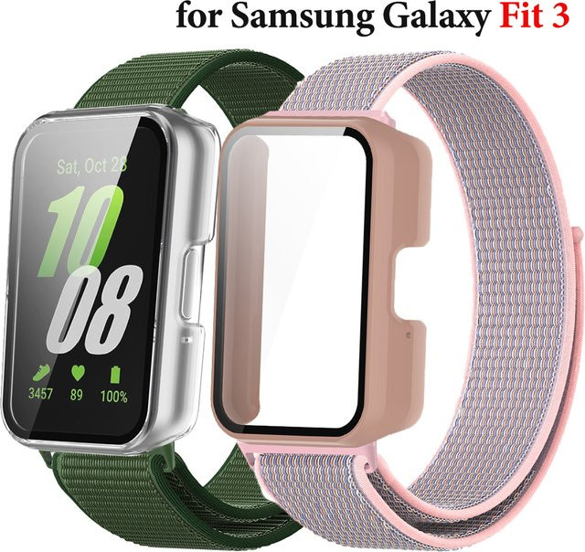 OAKCHARM Uhrenzubehör, Schutzhülle aus TPU + Band für Samsung Galaxy Fit 3, Nylon-Schlaufenband, Unisex - Bild 1