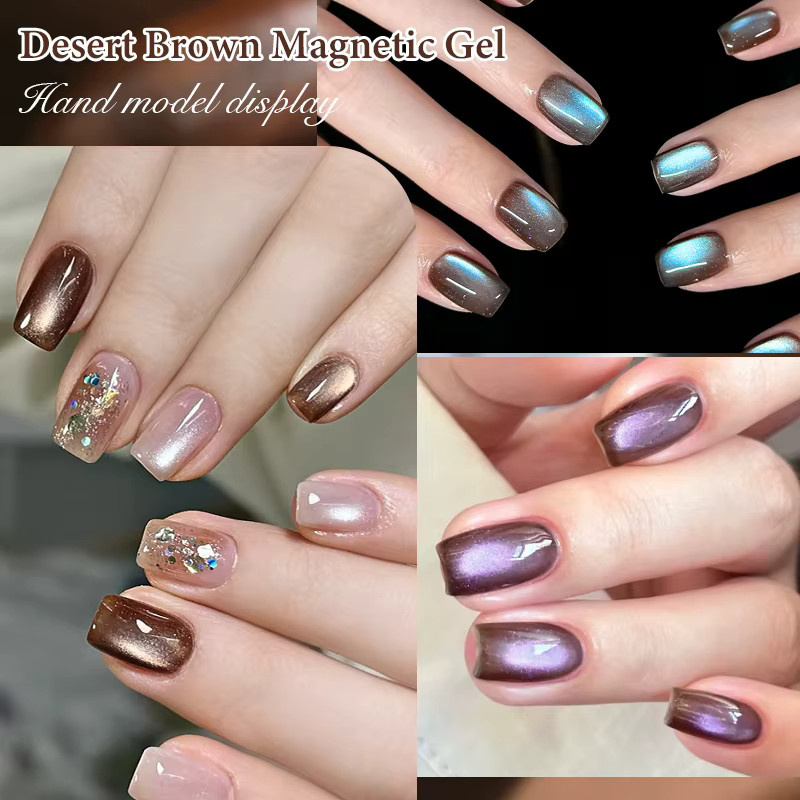MEET ACROSS Magnetischer Gel-Nagellack, Desert Brown, Glänzend - Bild 5