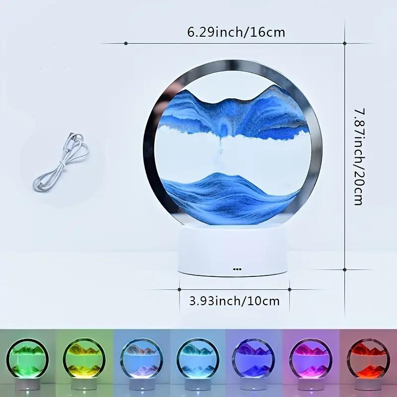 Refreshing Home Bewegliche Sand Kunst Tischlampe mit USB LED und dimmbarer 3D Naturlandschaft - Bild 2