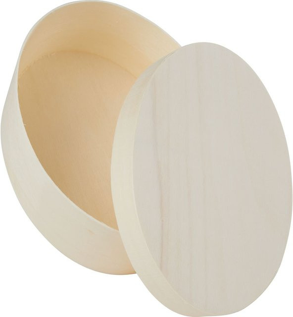 VBS Spanschachtel Oval aus Holz in Beige und Braun B/H/T: 12,0 x 9,0 x 5,0 cm - Bild 1