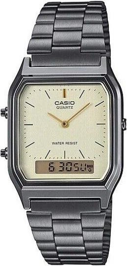 Casio Armbanduhr Vintage, Analog-Digital, Edelstahl, Beige, Unisex - Bild 1