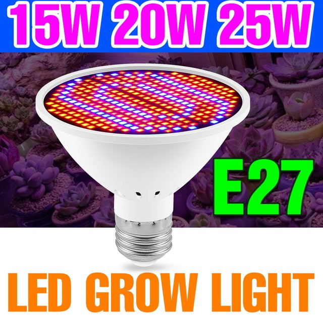 25W LED Pflanzenlampe E27 Vollspektrum Anbauleuchte für Indoor Pflanzenwachstum in Weiß - Bild 1