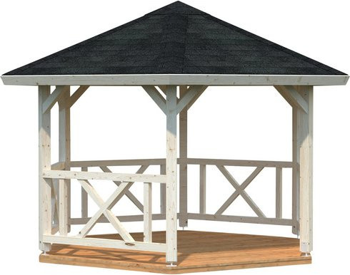 PALMAKO Pavillon Betty 1, sechseckiges Spitzdach in Weiss, B/T/H: 423 x 423 x 313 cm - Bild 1