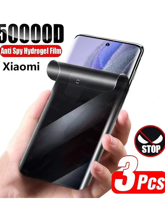 3er-Set Privatsphäre Hydrogel-Schutzfolie für Xiaomi Redmi Note Serie (kompatibel mit Note 7 bis Note 14 Pro Plus) transparent - Bild 7