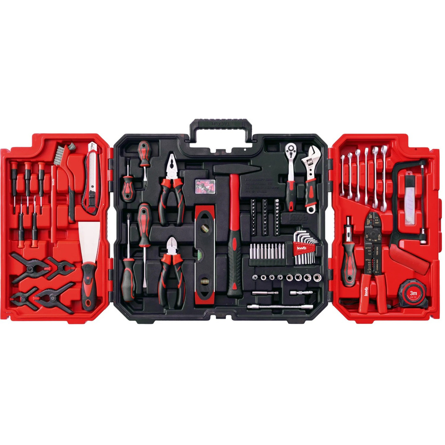 kwb Werkzeugkoffer 125-teiliges Werkzeug-Set in Rot/Schwarz aus Kunststoff und Metall - Bild 2
