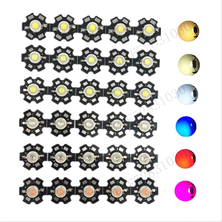 25 Stück Cree High Power LED Chips mit Aluminium Stern PCB in verschiedenen Farben (RGB) mit 3 W - Bild 4