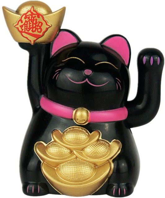 Maneki Neko Chinesische Glückskatze von Yiran Furniture in Gold als Tischdekoration - Bild 1