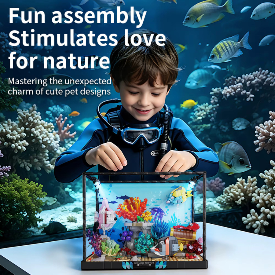 Unterwasserwelt-Aquarium-Baustein-Set, Meerestiere, 1318 Teile - Bild 2